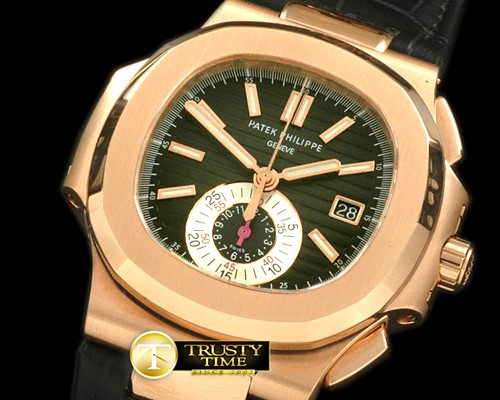 파텍필립 5980 Nautilis Chrono RG/LE Black A7750 -PP0147B