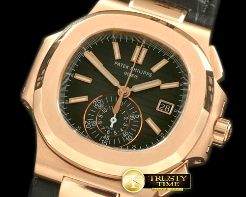 파텍필립 5980 Nautilis Chrono RG/LE Black A7750 -PP0147C