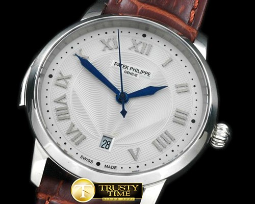 파텍필립 Calatrava Automatic SS/LE White Roman Asian 2824 -PP0152A