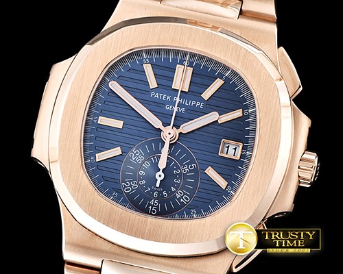 파텍필립 5980 Nautilis Chrono RG/RG Blue BP A7750 -PP0199A