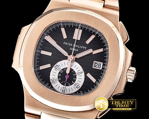 파텍필립 5980 Nautilis Chrono RG/RG Black BP A7750 -PP0199B