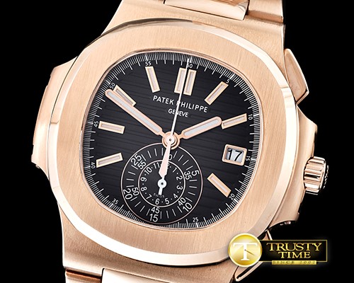 파텍필립 5980 Nautilis Chrono RG/RG Black BP A7750 -PP0199D