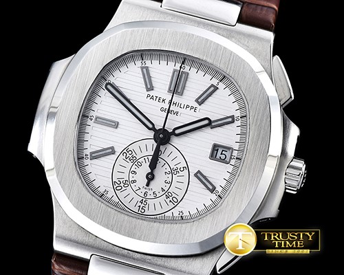 파텍필립 5980 Nautilis Chrono SS/LE White BP A7750 -PP0201C