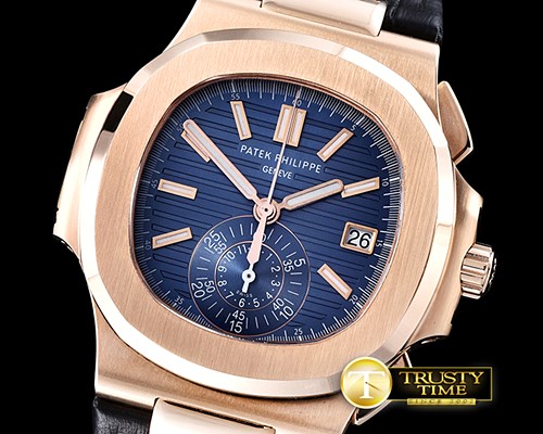 파텍필립 5980 Nautilis Chrono RG/LE Blue BP A7750 -PP0202B