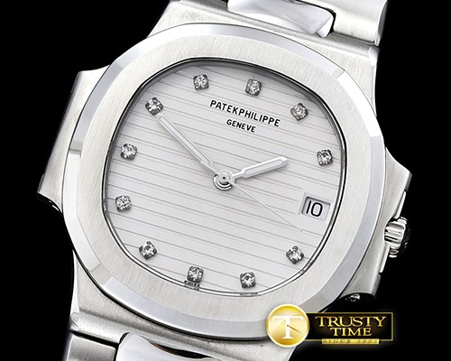 파텍필립 Nautilus Ref.3800 Midsize SS/LE White Diams BP A2824 -PP0244C
