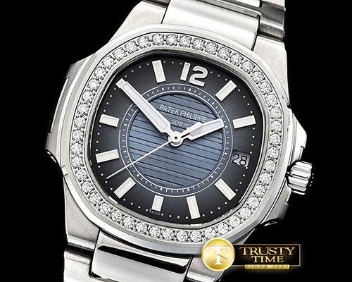 파텍필립 Nautilus 7010 Ladies Diams SS/SS BlueSwiss Qtz -PP0264B
