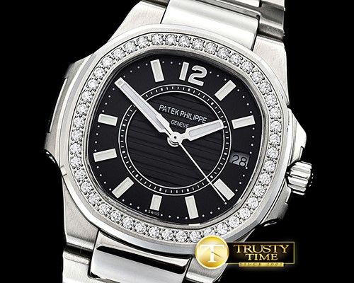 파텍필립 Nautilus 7010 Ladies Diams SS/SS BlackSwiss Qtz -PP0264C