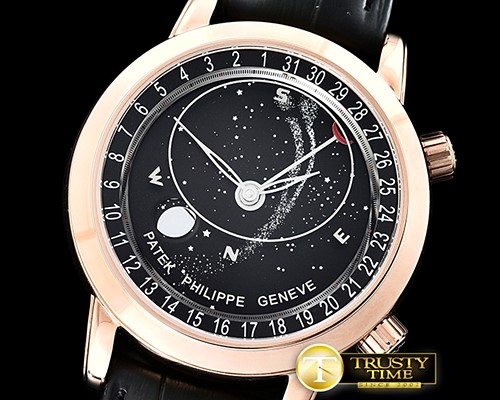 파텍필립 Celestial Sky Moon Date RG/LE Black MY9015 Mod -PP0277B