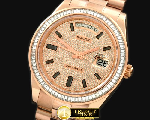 롤렉스 RG Pres SQDiam Bez Diam/Ruby Dial Swiss Eta 28 -R2DD0188A