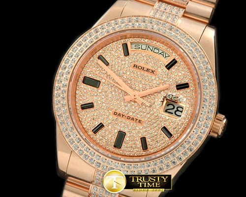 롤렉스 RG Pres/Diam 2Diam Bez Diam/Ruby Dial Swiss Eta 283 -R2DD0188D