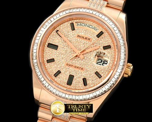 롤렉스 RG Pres/Diam SQDiam Bez Diam/Ruby Dial Swiss Eta 28 -R2DD0188F