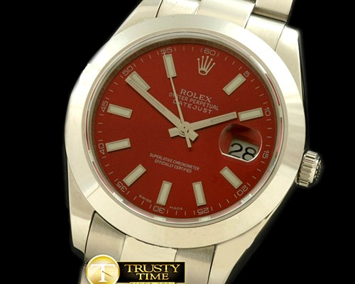 롤렉스 SS Oyster Burgundy Sticks Asian Eta 28362 -R2DJ0180B