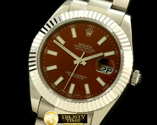 롤렉스 SS Oyster Fluted Brown Sticks Asian Eta 28362 -R2DJ0181B