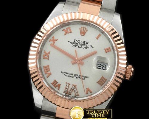롤렉스 SS/RG Oyster Fluted White Roman Asian Eta 28362 -R2DJ0186A