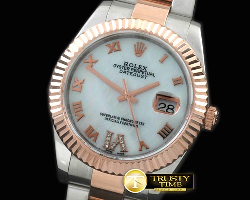 롤렉스 SS/RG Oyster Fluted MWhite Roman Asian Eta 28362 -R2DJ0186C