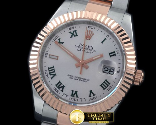 롤렉스 SS/RG Oyster Fluted White Roman Asian Eta 28362 -R2DJ0186F