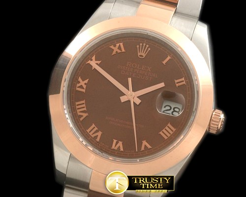 롤렉스 SS/RG Oyster Brown Roman Asian Eta 28362 -R2DJ0193E