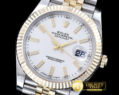 롤렉스 DateJust 2 Wrap YG/SS Flt Silv Wh Stk Jub Noob A3235 -R2DJ0198C