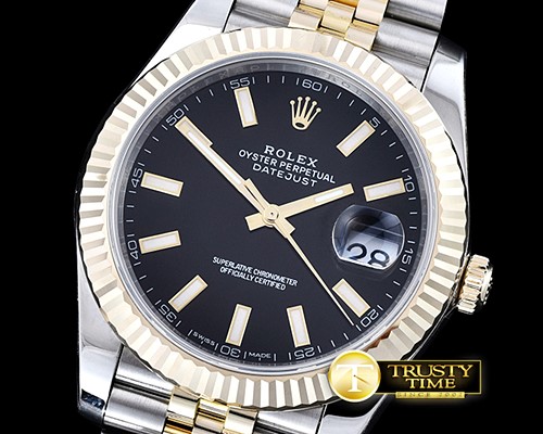 롤렉스 DateJust 2 Wrap YG/SS Flt Blk/Stk Jub Noob A3235 -R2DJ0198D