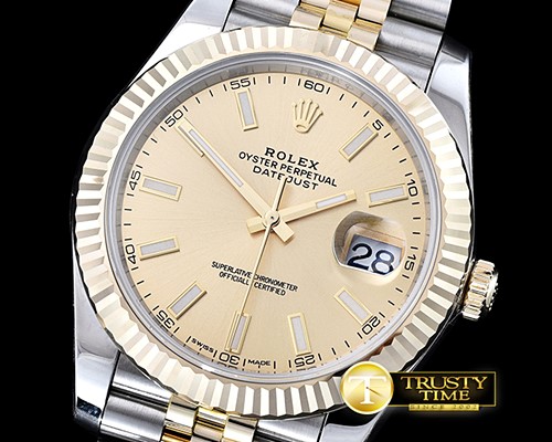 롤렉스 DateJust 2 Wrap YG/SS Flt Gold/Stk Jub Noob A3235 -R2DJ0198E