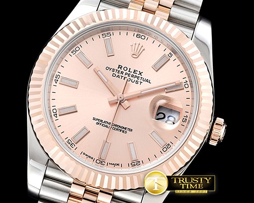 롤렉스 DJ2 41mm 18K Wrapped RG/SS Rose Noob A3235 Mod -R2DJ0200C