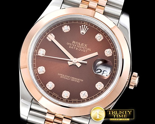 롤렉스 DJ2 41mm 18K Wrapped RG/SS Brown Diam Noob A3235 Mod -R2DJ0200E