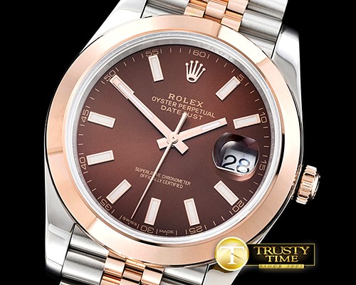 롤렉스 DJ2 41mm 18K Wrapped RG/SS Brown Noob A3235 Mod -R2DJ0200F