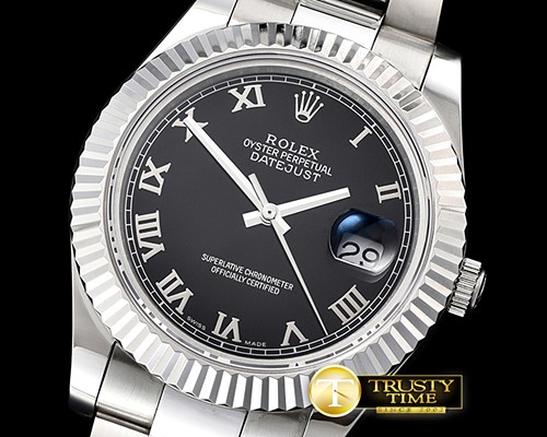 롤렉스 DJ2 41mm Oyst Flt SS/SS Blk Roman Num BP A3136 Mod -R2DJ0204J