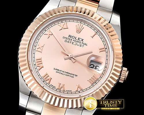 롤렉스 DJ2 41mm Oyst Flt RG/SS Rose Gold Roman BP A3136 Mod -R2DJ0205E