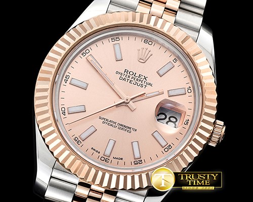 롤렉스 DJ2 41mm Jub Flt RG/SS Rose Gold Stk BP A3235 Mod -R2DJ0209G