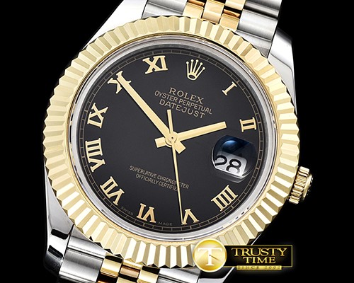 롤렉스 DJ2 41mm Jub Flt YG/SS Black Roman BP A3235 Mod -R2DJ0211B