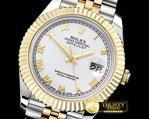 롤렉스 DJ2 41mm Jub Flt YG/SS White Roman BP A3235 Mod -R2DJ0211C