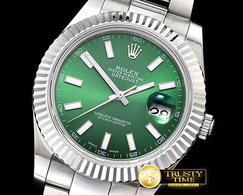롤렉스 DJ2 41mm Oyst Flt SS/SS Green Stick BP A3136 Mod -R2DJ0213B