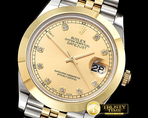롤렉스 DJ2 41mm Jub Smt YG/SS Gold Diam BP Swiss 2836 -R2DJ0217B