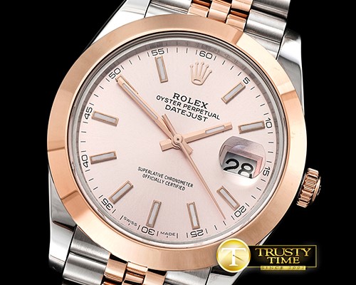 롤렉스 DJ2 41mm Jub Smt RG/SS Rose Gold Stick BP Swiss 2836 -R2DJ0218A