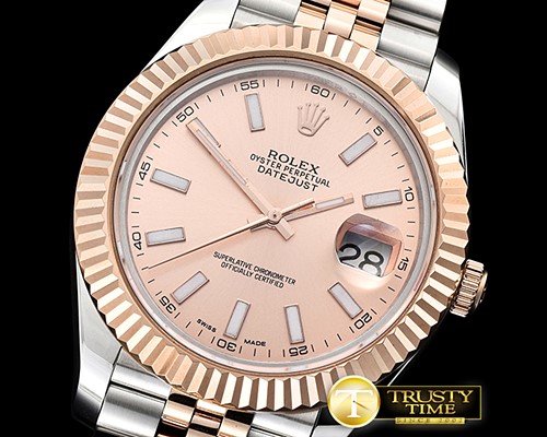 롤렉스 DJ2 41mm Jub Flt RG/SS Rose Gold Stick BP Swiss 2836 -R2DJ0219B