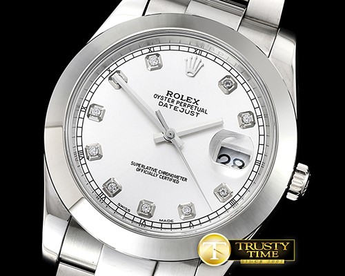 롤렉스 DJ2 41mm Oys Smt SS/SS Silv Wht Diams Noob A3235 Mod -R2DJ0224A
