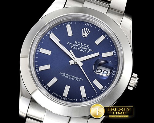 롤렉스 DJ2 41mm Oys Smt SS/SS Blue Stks Noob A3235 Mod -R2DJ0224D