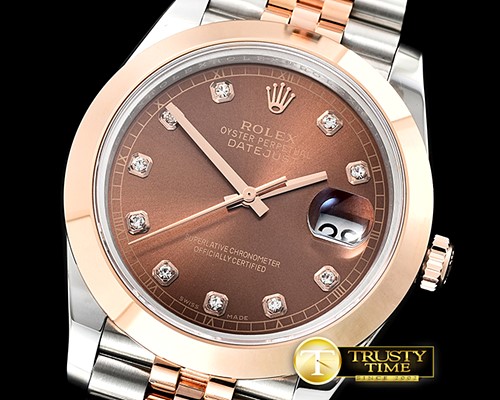 롤렉스 DJ2 41mm Jub Smt Wrap RG/SS Brown Diam BP Swiss 2836 -R2DJ0225A