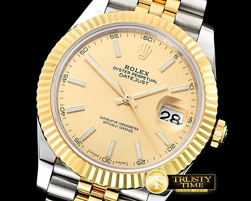 롤렉스 DJ2 41mm Jub Flt Wrap YG/SS Gold Stick BP Swiss 2836 -R2DJ0225D