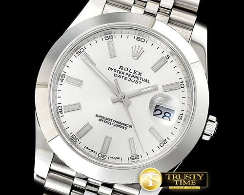 롤렉스 DJ2 41mm Jub Smt SS/SS Silver Wht Stick Noob A3235 -R2DJ0228I
