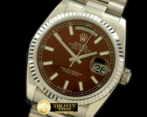 롤렉스 DayDate Fluted Brown SS/SS Asian 2813 28800 -RDD0178C