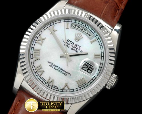 롤렉스 DayDate Fluted MWht Roman SS/LE Asian 2813 -RDD0188I