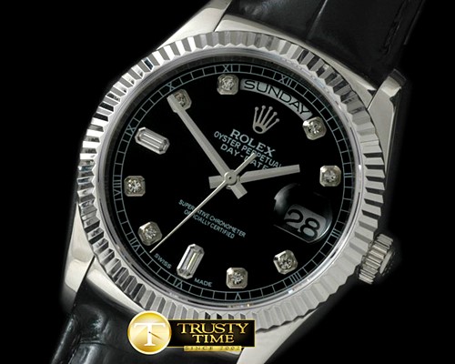 롤렉스 DayDate Fluted Black Diam SS/LE Asian 2813 -RDD0190D