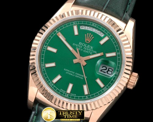 롤렉스 DayDate Fluted Green RG/LE Asian 2813 -RDD0192A