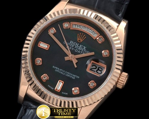 롤렉스 DayDate Fluted MBlack RG/LE Asian 2836 -RDD0193F