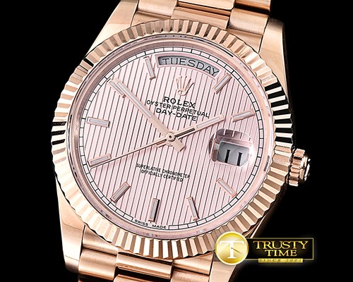 롤렉스 DayDate 228206 RG/RG Cream Stick BP Swiss 2836 -RDD0195E