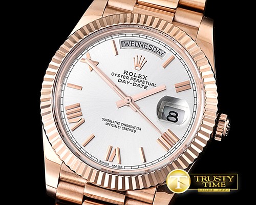 롤렉스 DayDate 228206 RG/RG White Roman BP Swiss 2836 -RDD0195F