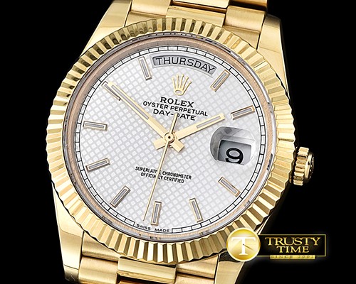 롤렉스 DayDate 228206 YG/YG White Stick BP Swiss 2836 -RDD0196C