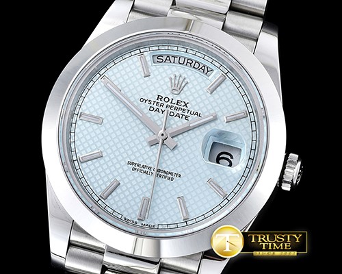 롤렉스 DayDate 228206 SS/SS Blue Stick Smooth BP Swiss 2836 -RDD0197A